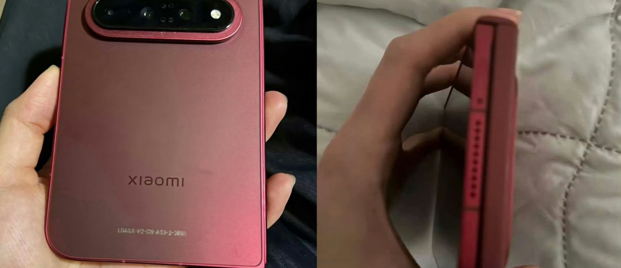 샤오미 18 폴드 유출 실물 사진 — 후면과 접은 측면